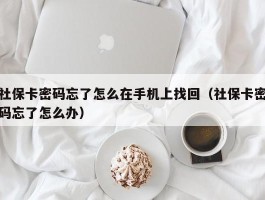 社保卡密码忘了怎么在手机上找回（社保卡密码忘了怎么办）