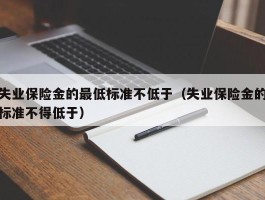 失业保险金的最低标准不低于（失业保险金的标准不得低于）