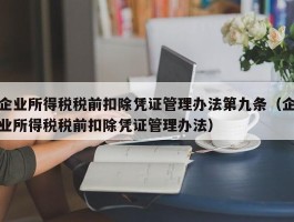 企业所得税税前扣除凭证管理办法第九条（企业所得税税前扣除凭证管理办法）