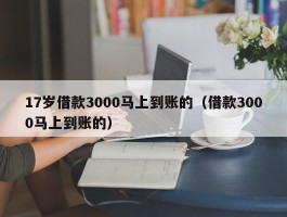 17岁借款3000马上到账的（借款3000马上到账的）